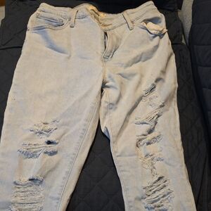 Women's Distressed Light Blue Skinny Jeans